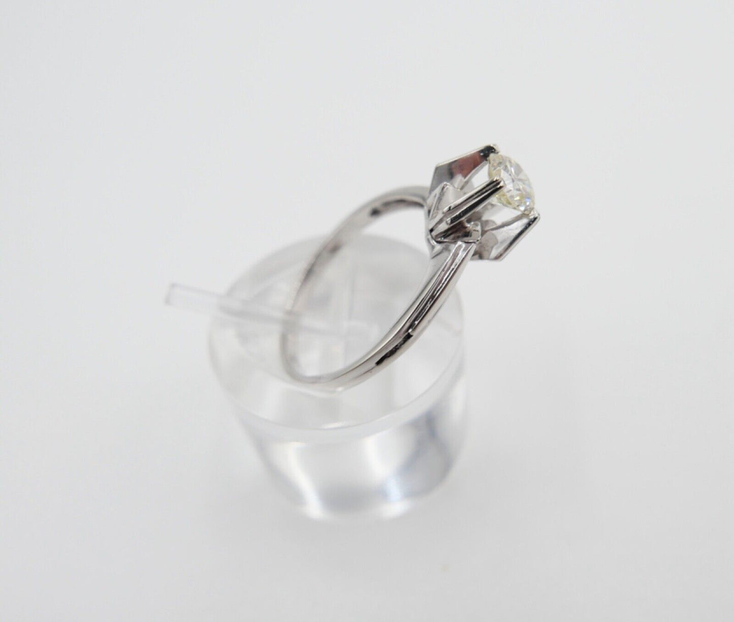 Alter Solitär Weißgold Ring 585 14K mit Brillant 0,61 Ct Gr.56 VVS - Antikhandel-Stuttgart