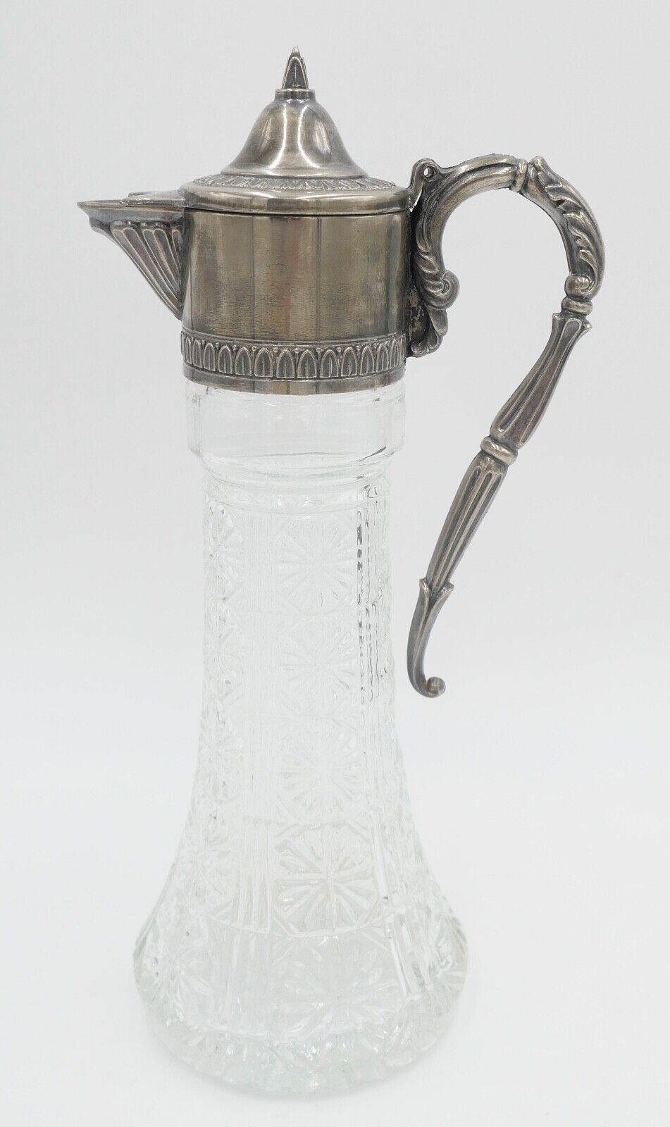 50er Jahre Karaffe RAIMOND versilbert made in Italy Glas Italien - Antikhandel-Stuttgart