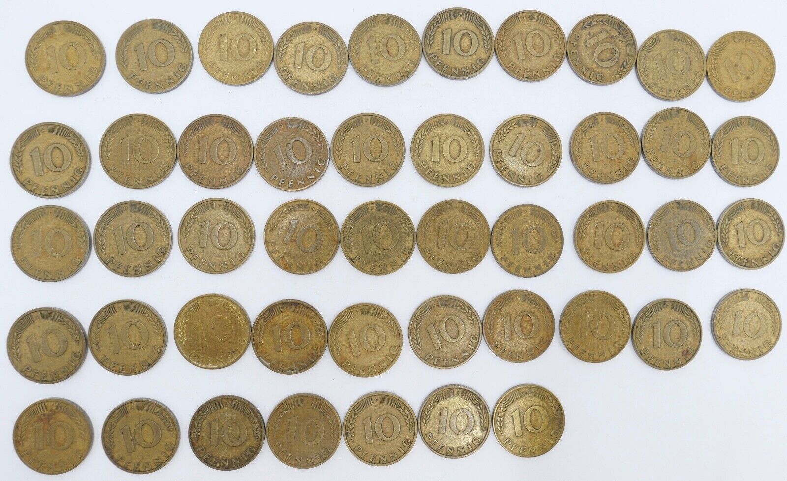 47x 10 Pfennig 1950 D F G J Jäger J. 383 s-vz - Antikhandel-Stuttgart