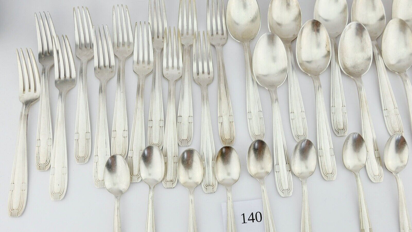 32 Tlg Art Deco 1930er Couverts DIXI 84G 18G cutlery Besteck Gabel Löffel - Antikhandel-Stuttgart