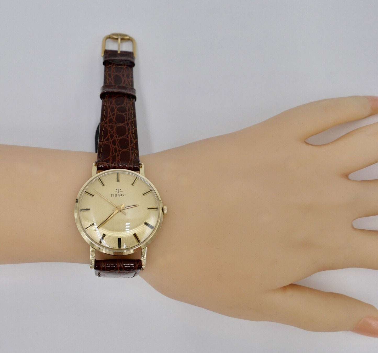 Tissot 585 14K Gold Herenuhr 1960er Handaufzug Cal. 781-1 Ref. 6391 NEUwertig - Antikhandel-Stuttgart