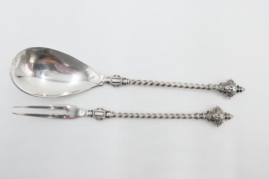 2 Tlg. antik Besteck um 1900 B.Cronenberg Frauenkopf Koch & Bergfeld 800 Silber - Antikhandel-Stuttgart