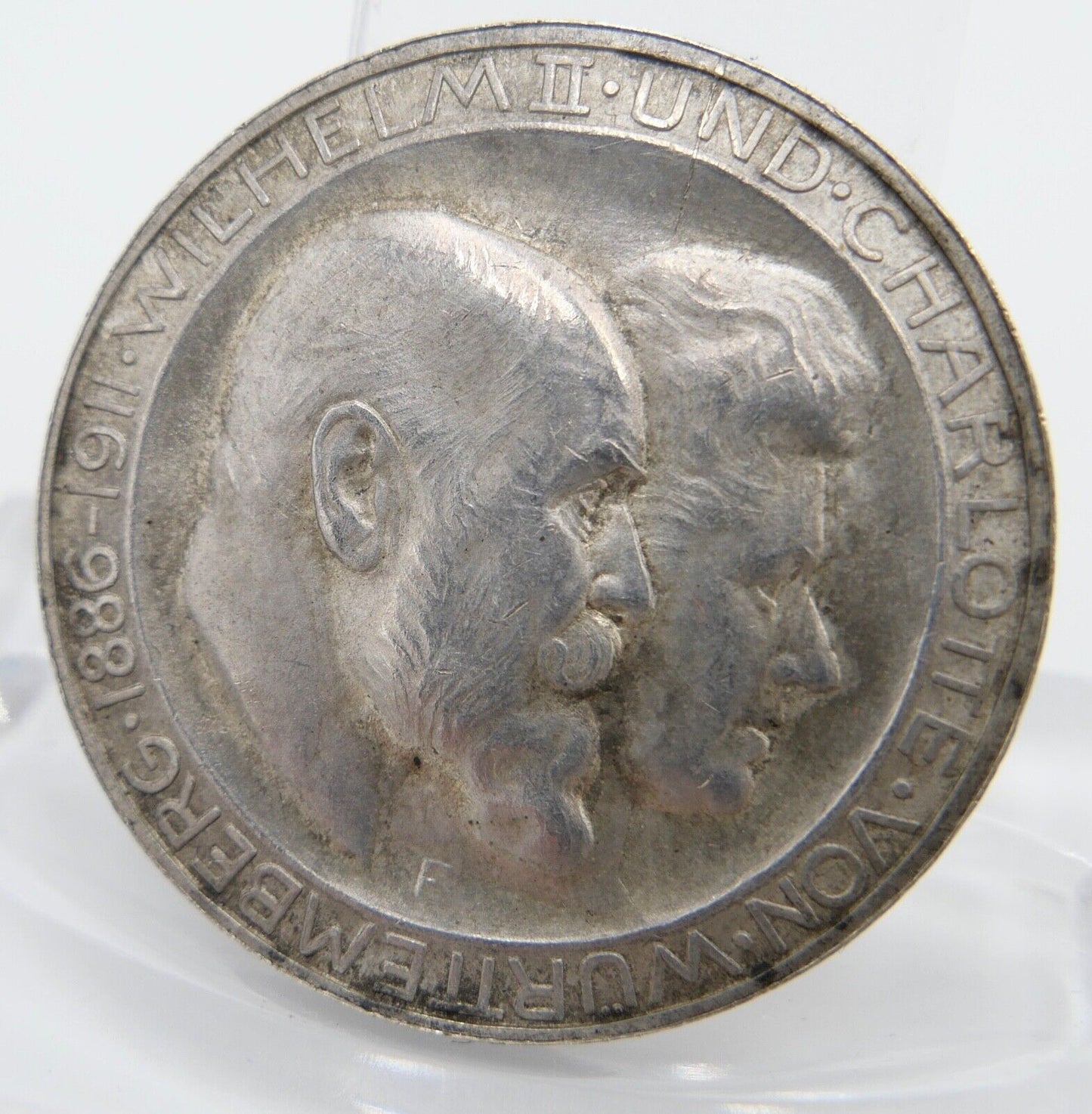 Jaeger J. 177b 3 Mark Württemberg Silber-Hochzeit Wilhelm II. Charlotte 1911 F - Antikhandel-Stuttgart