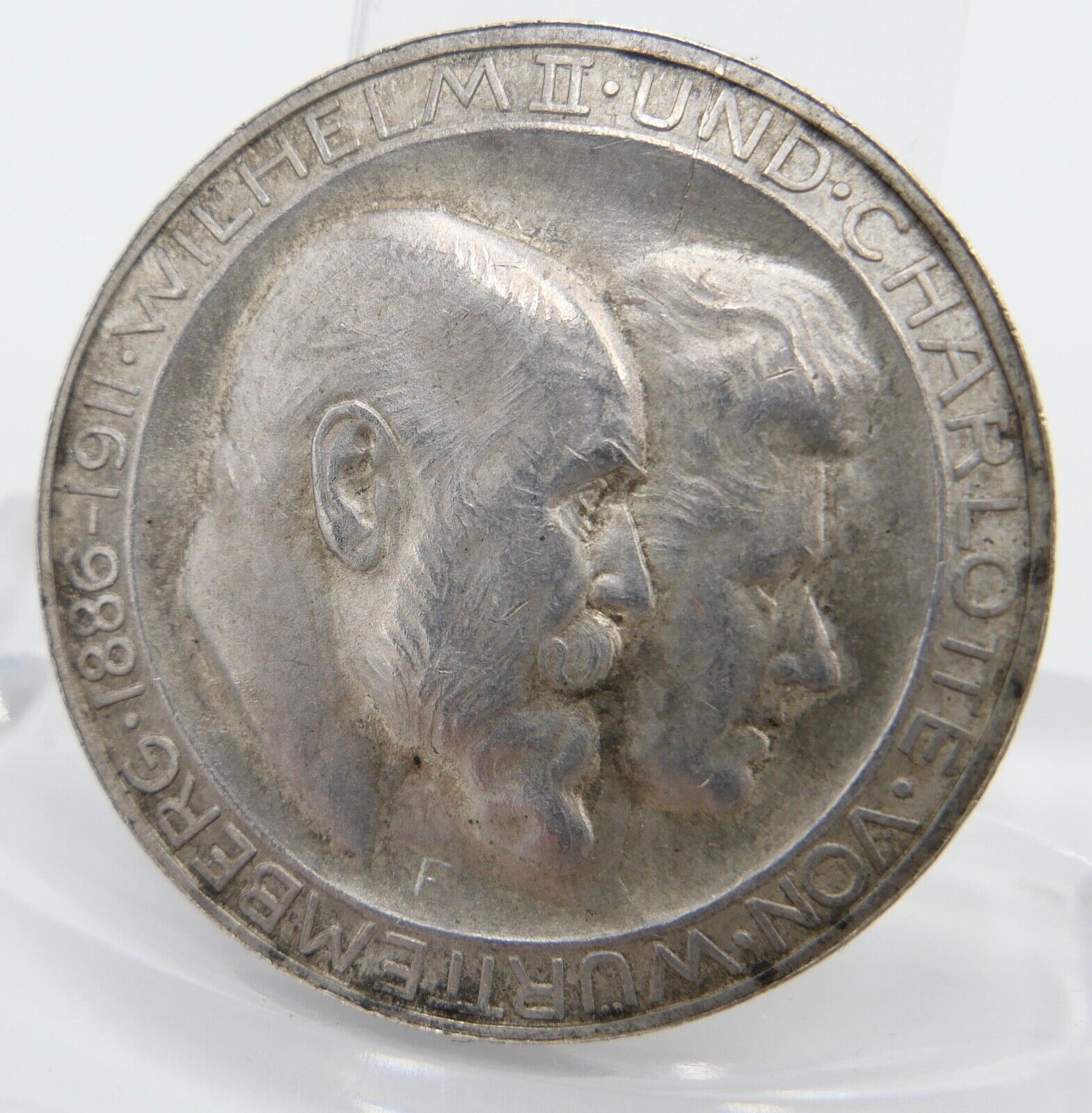 Jaeger J. 177b 3 Mark Württemberg Silber-Hochzeit Wilhelm II. Charlotte 1911 F - Antikhandel-Stuttgart