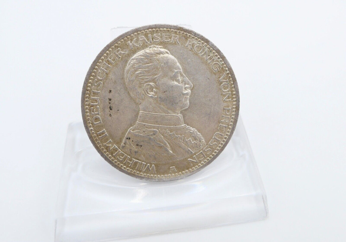 5 Mark 1914 A J.114 PREUSSEN KAISER WILHELM IN UNIFORM Silber 900 - Antikhandel-Stuttgart