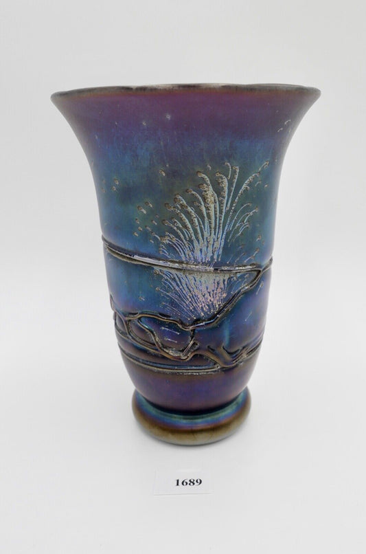 um 1900 Ferdinand von Poschinger Jugendstil Vase Fadendekor antik - Antikhandel-Stuttgart