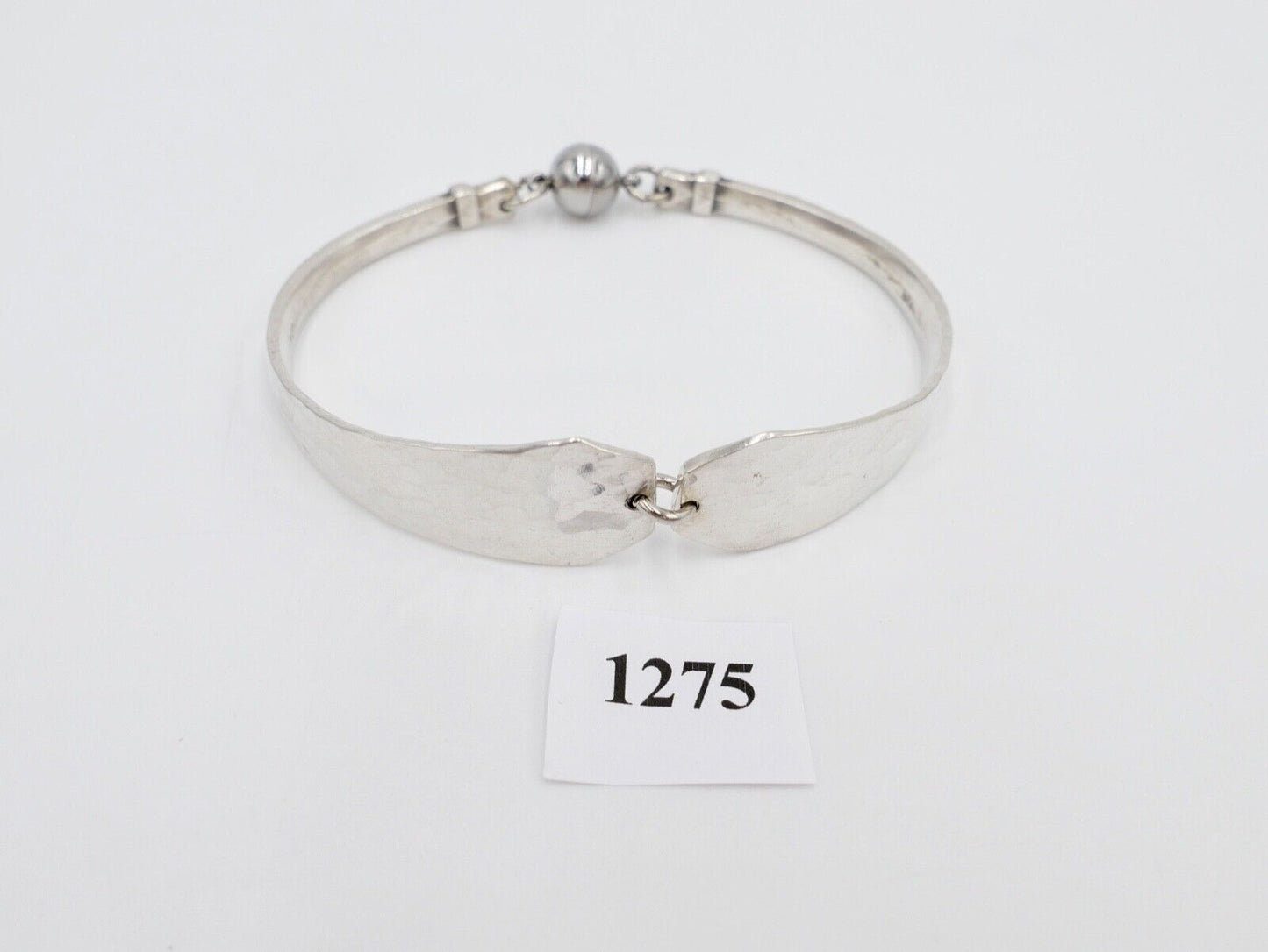 80er Jahre Silber 900 Armband gehämmert Magnetverschluss V.S.F - Antikhandel-Stuttgart