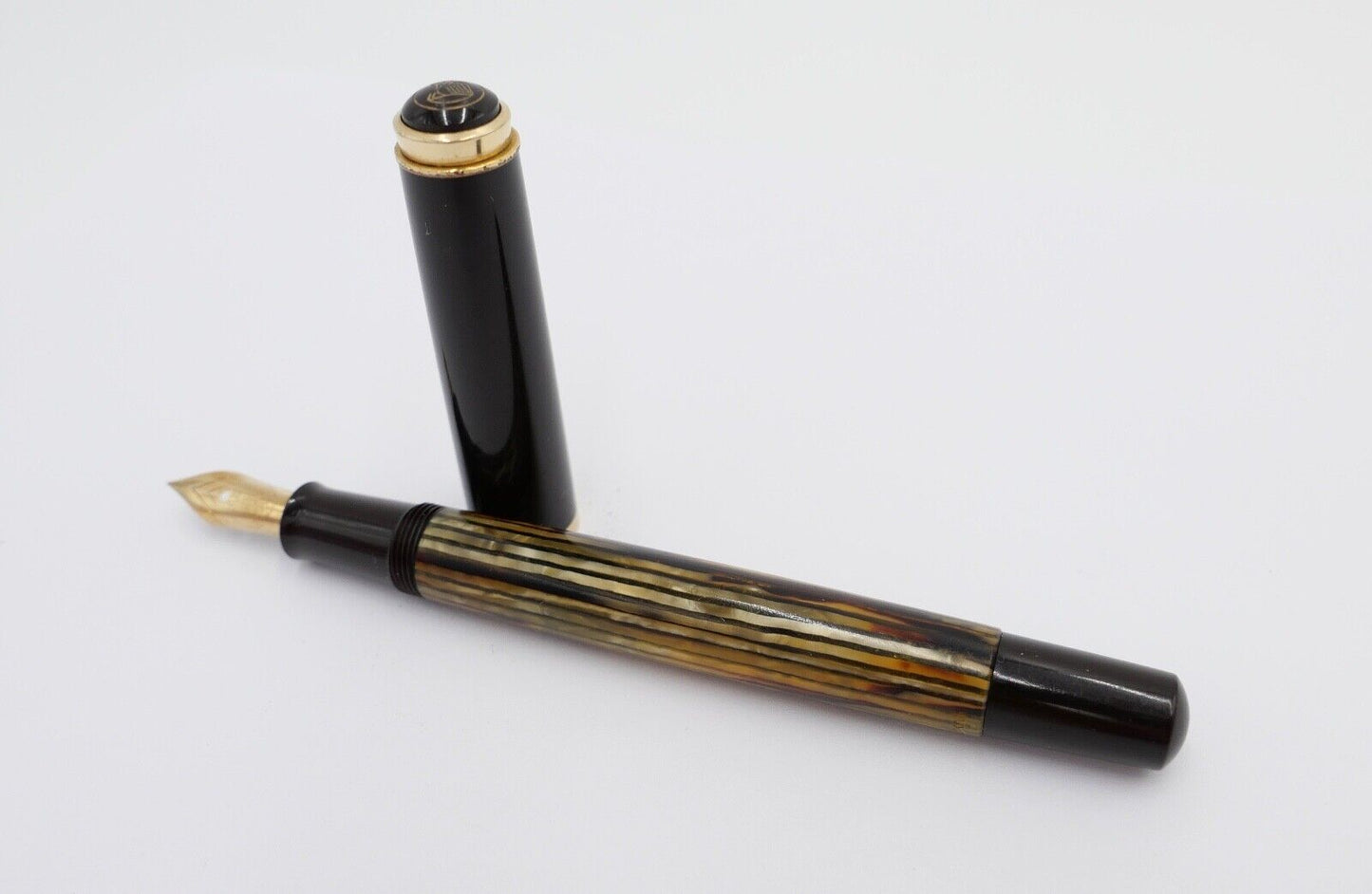 PELIKAN 400 Füller 585 / 14Ct Goldfeder E Kolbenfüller Schildpatt OM - Antikhandel-Stuttgart