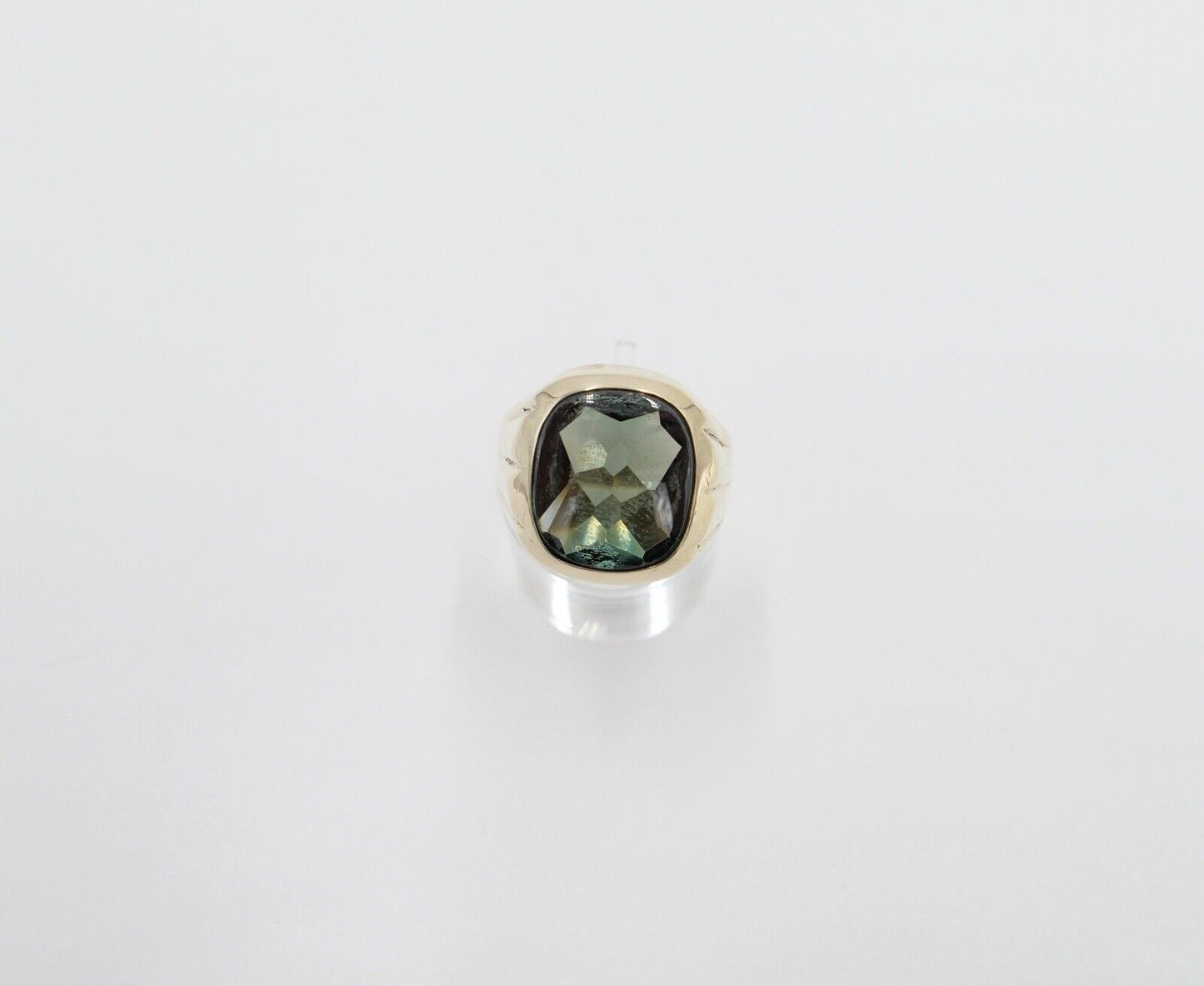 80er Jahre Siegelring Herrenring Gold 333 / 8K mit Turmalin Gr. 67 - Antikhandel-Stuttgart