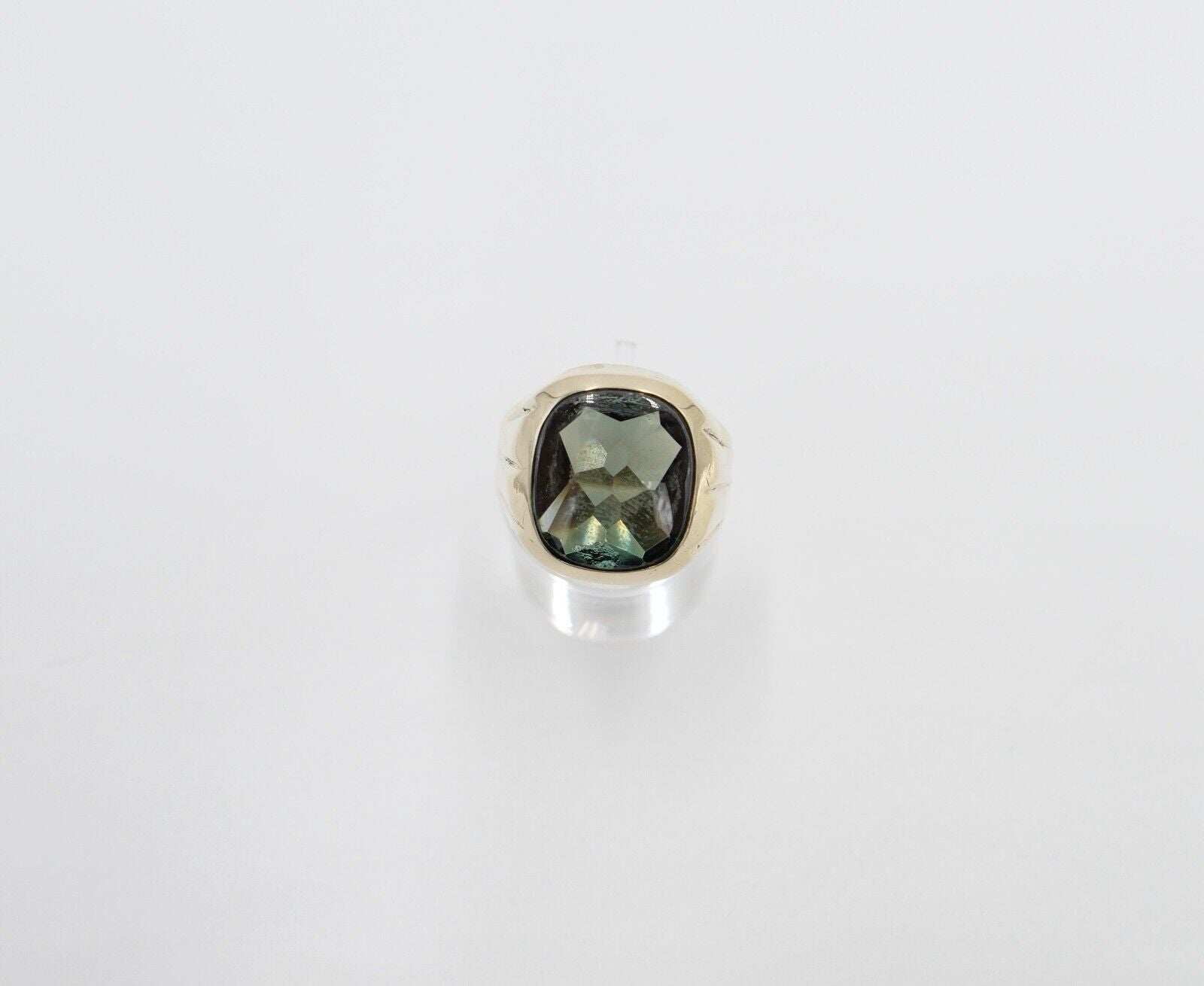 80er Jahre Siegelring Herrenring Gold 333 / 8K mit Turmalin Gr. 67 - Antikhandel-Stuttgart