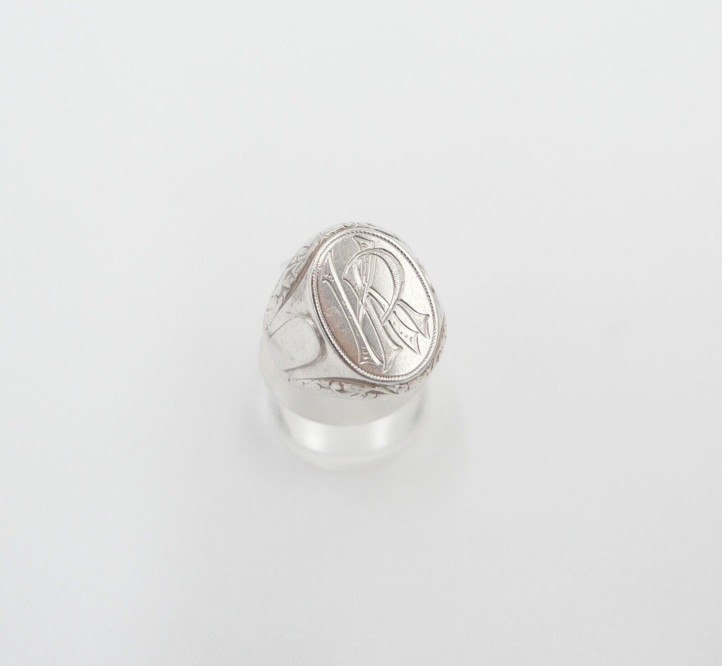 ART DECO Siegelring Monogramm KR Herrenring Ring 835 Silber Gr. 63 - Antikhandel-Stuttgart