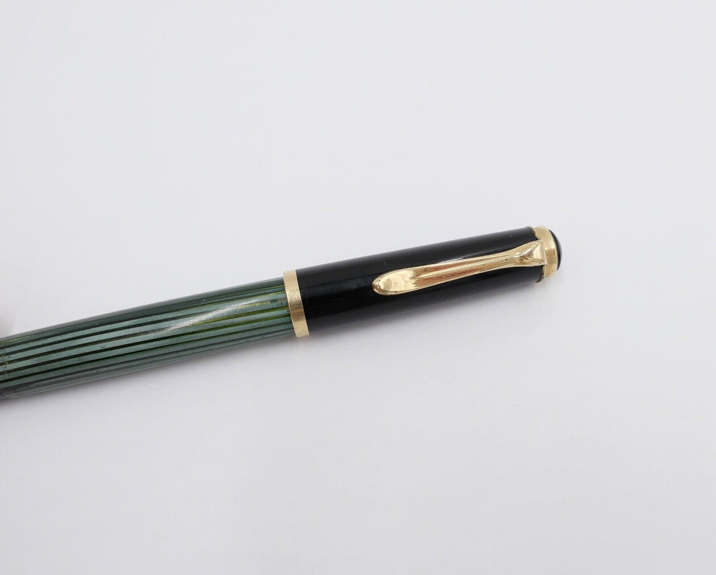 Günther Wagner PELIKAN 400 Füller 585 14Ct Gold Feder KM grün schwarz gestreift - Antikhandel-Stuttgart