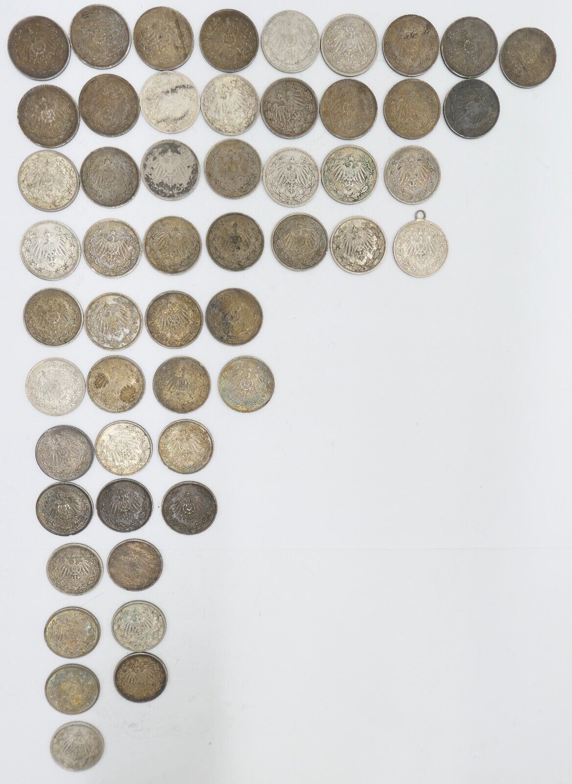 52x 1/2 Mark Jäger 16 / J.16 Silber 1905-1919 A D E F G ss-stg - Antikhandel-Stuttgart