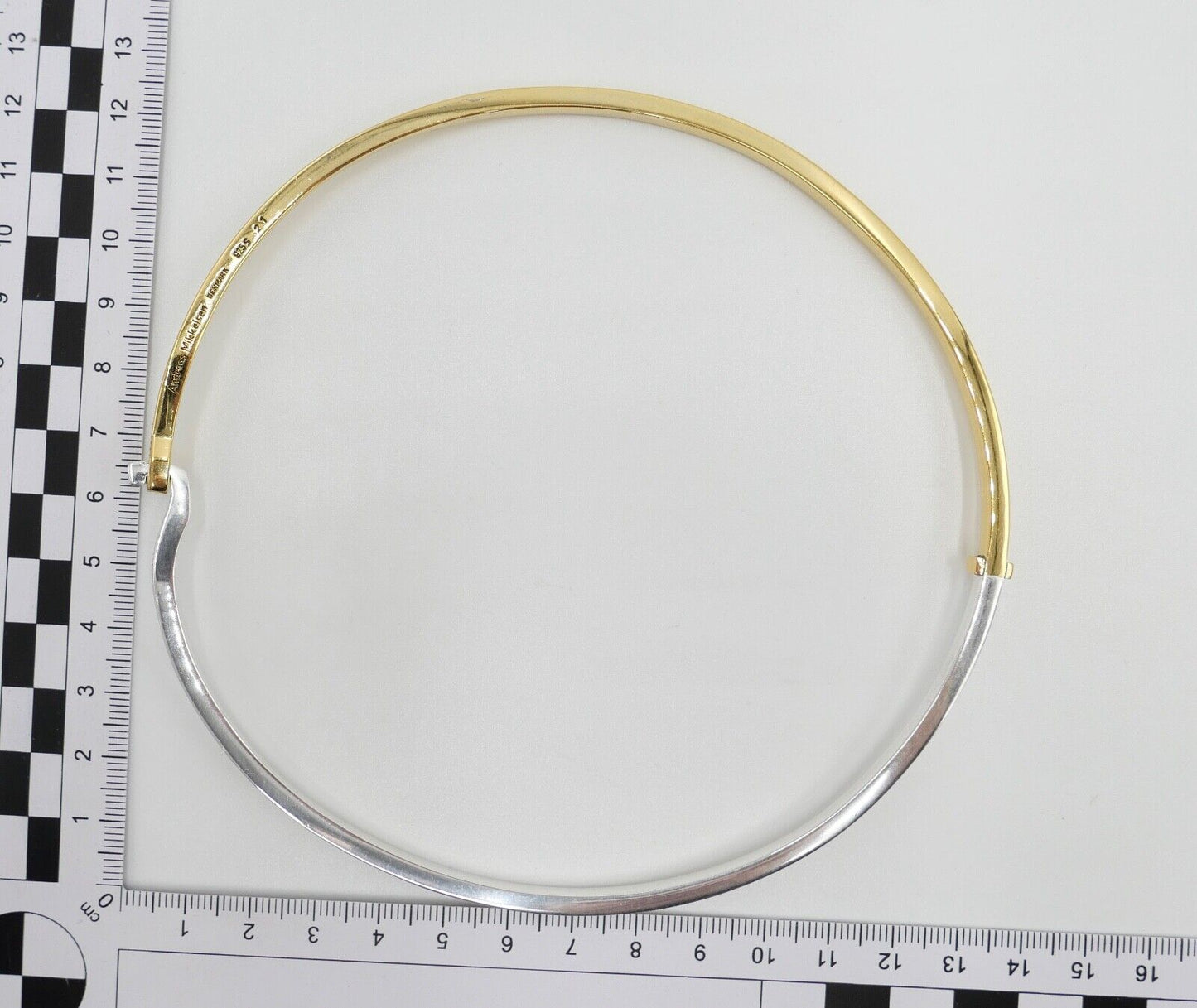 Bicolor Designer Halsring Halsreif Collier Andreas Mikkelsen Denmark 925S Silber - Antikhandel-Stuttgart