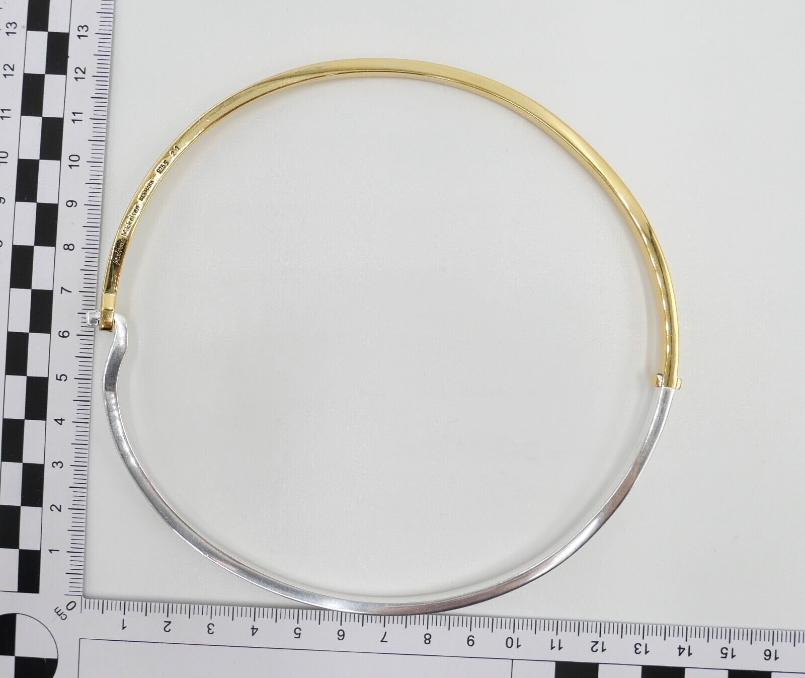 Bicolor Designer Halsring Halsreif Collier Andreas Mikkelsen Denmark 925S Silber - Antikhandel-Stuttgart