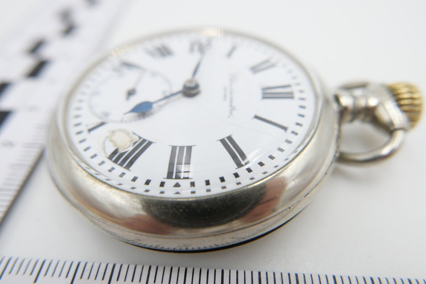 Alte Antike Taschenuhr Flügelrad Schweizer Kreuz Eisenbahn Ø 55mm Chronometer - Antikhandel-Stuttgart