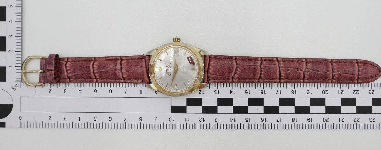 TIME TO GO COAL Ø 35mm Armbanduhr Kohle Bergwerk Zeche Spaß Uhr laufender LKW - Antikhandel-Stuttgart