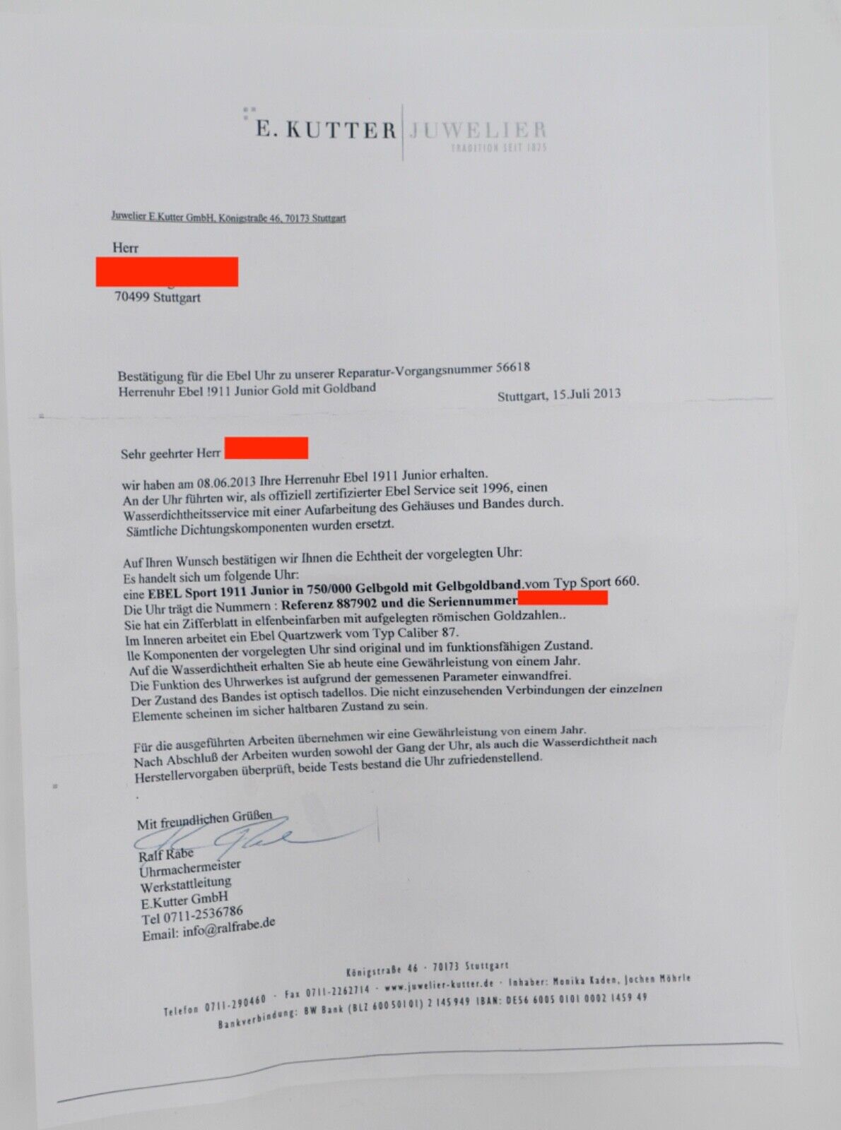 EBEL 1911 Sport Herren Damen Unisex Uhr 750 18K Ø 35mm Ref 887902 mit Lederband - Antikhandel-Stuttgart