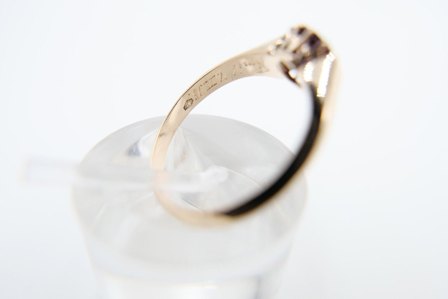 massiver antiker Ring um 1890 Fuchskopf Punze ST Granat 580er Gold Gr. 55 - Antikhandel-Stuttgart