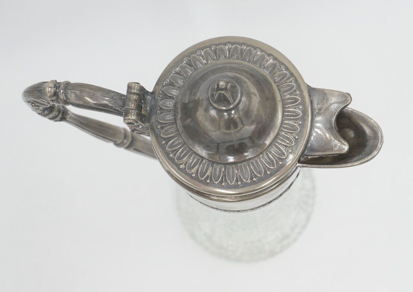 50er Jahre Karaffe RAIMOND versilbert made in Italy Glas Italien - Antikhandel-Stuttgart