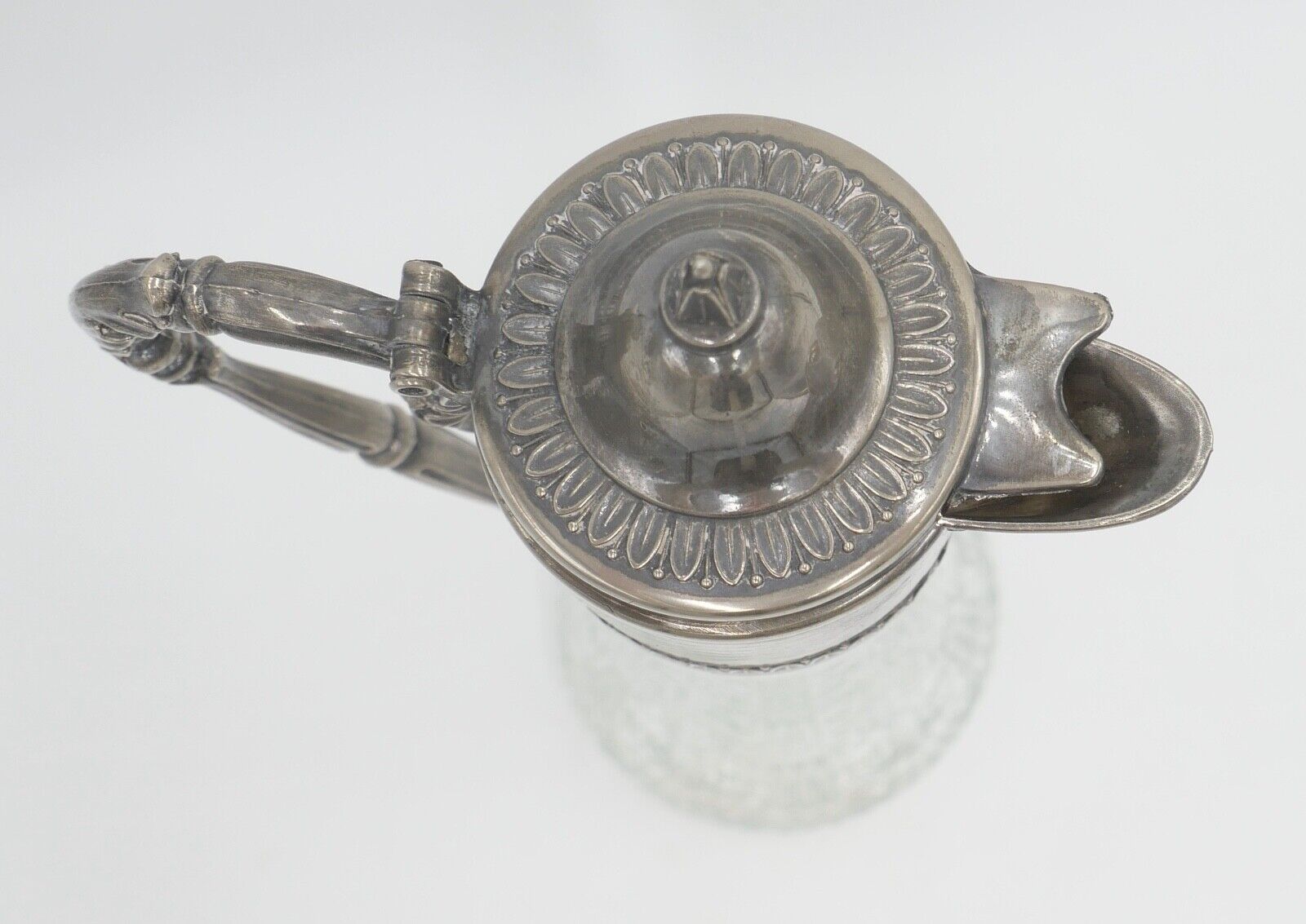 50er Jahre Karaffe RAIMOND versilbert made in Italy Glas Italien - Antikhandel-Stuttgart