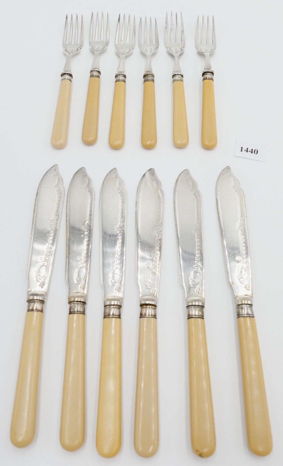 12 Teile E.P.N.S. Besteck 30er / 40er Jahre vintage Gabel Fischmesser - Antikhandel-Stuttgart