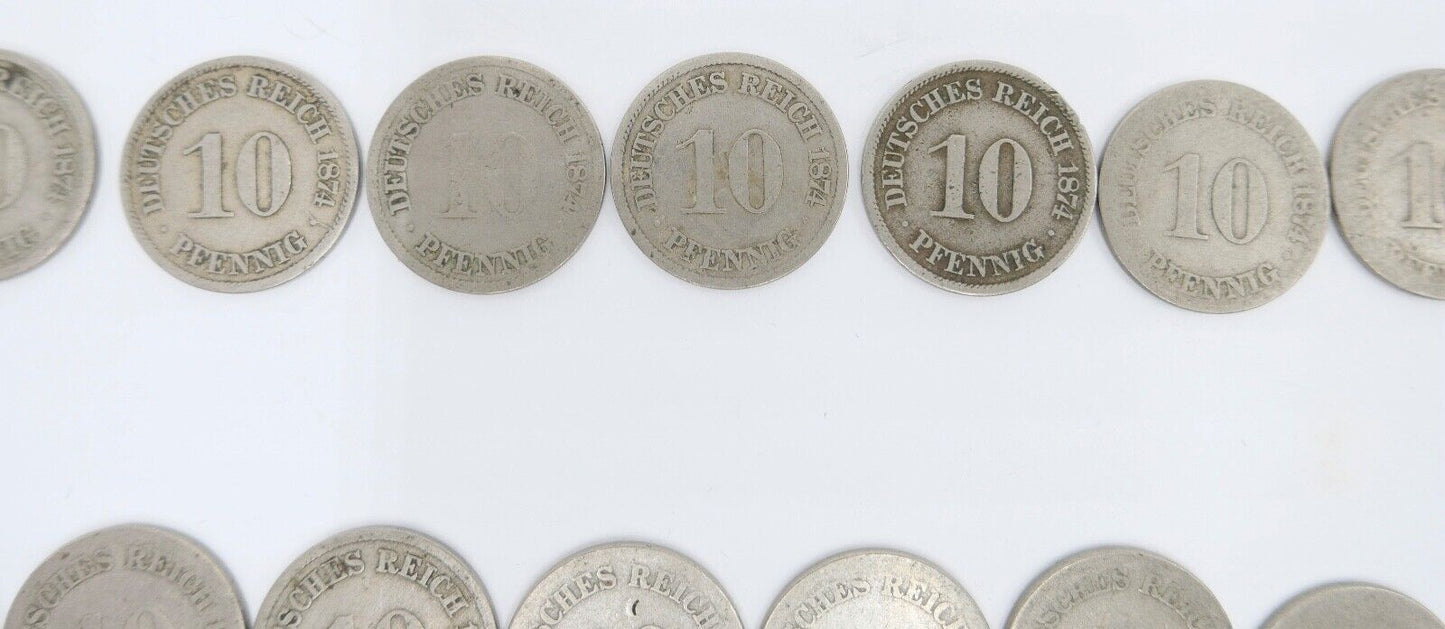 63x 10 Reichspfennig 1873 1875 1876 1888 Jäger J.4 s-ss - Antikhandel-Stuttgart
