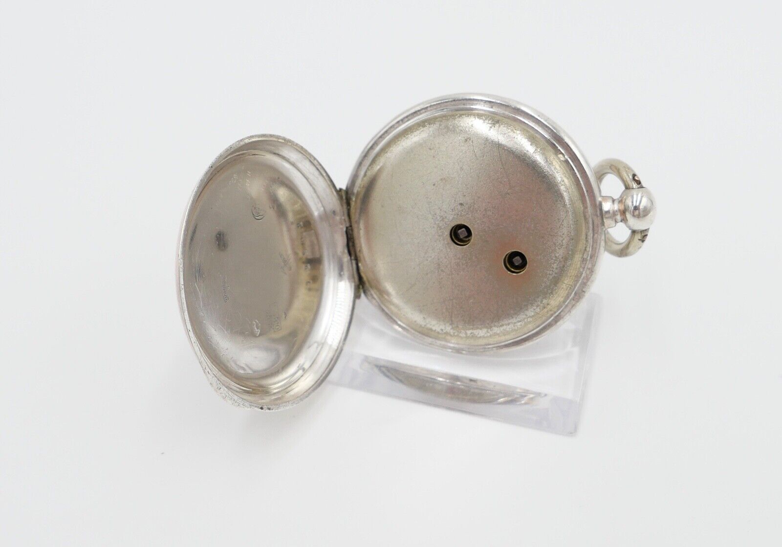 um 1900 Manufacture d´Horlogerie Lion 800 Silber Taschenuhr mit Schlüsselaufzug - Antikhandel-Stuttgart
