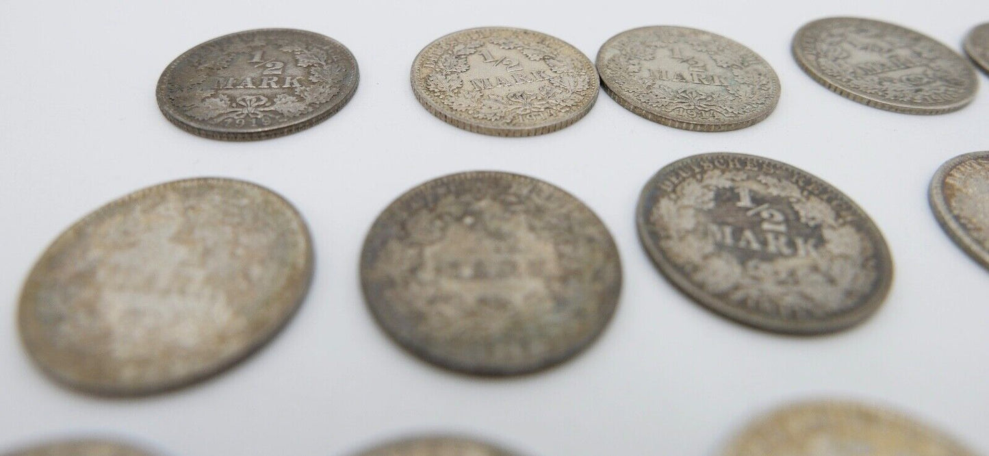 39x 1/2 Mark Jäger 16 / J.16 Silber 1905-1919 ss-stg sehr schön - Stempelglanz - Antikhandel-Stuttgart