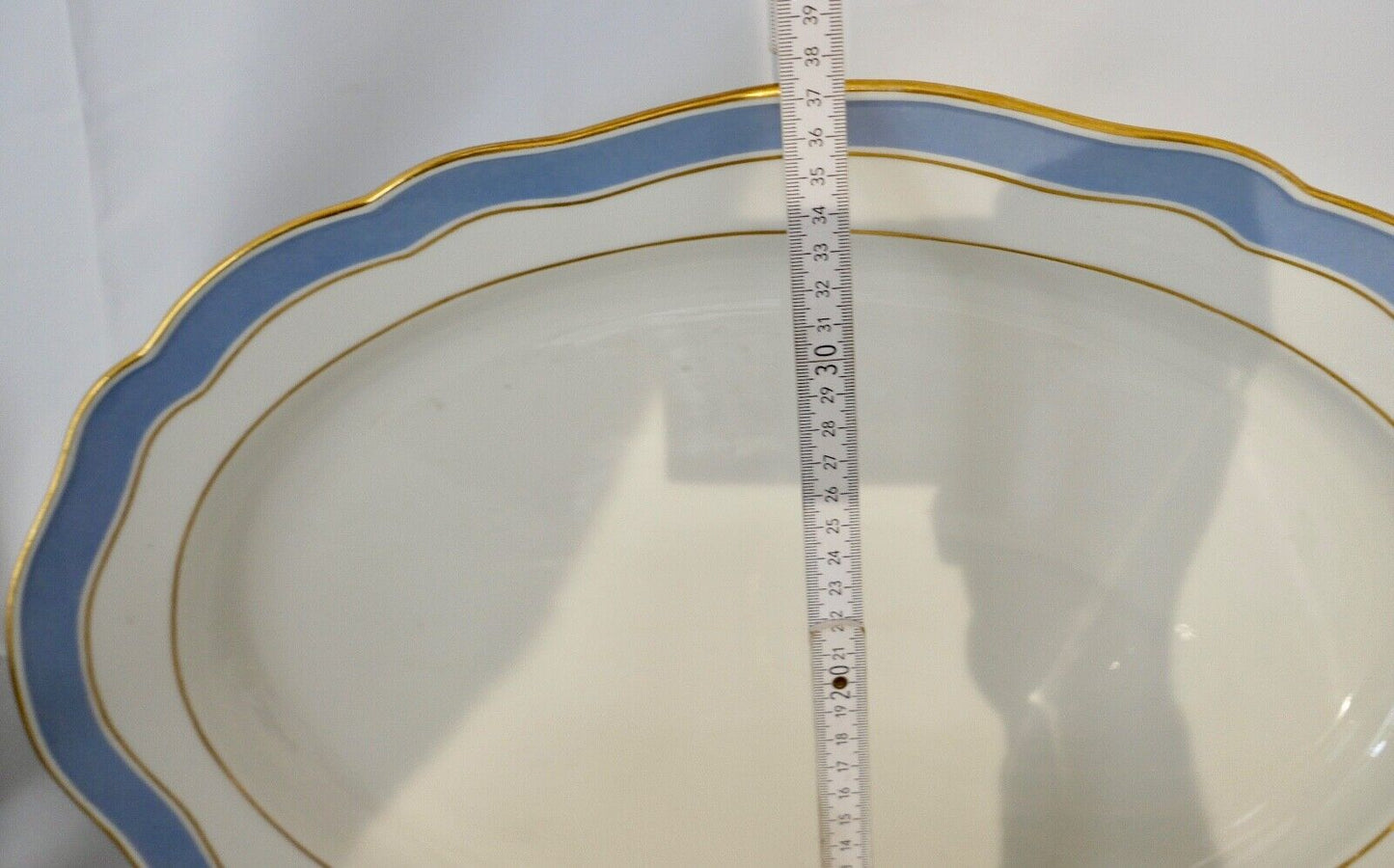 Knaufzeit seltenes Meissen Speiseservice Weiß Blau Gold Putto XXL Platte 1.Wahl - Antikhandel-Stuttgart