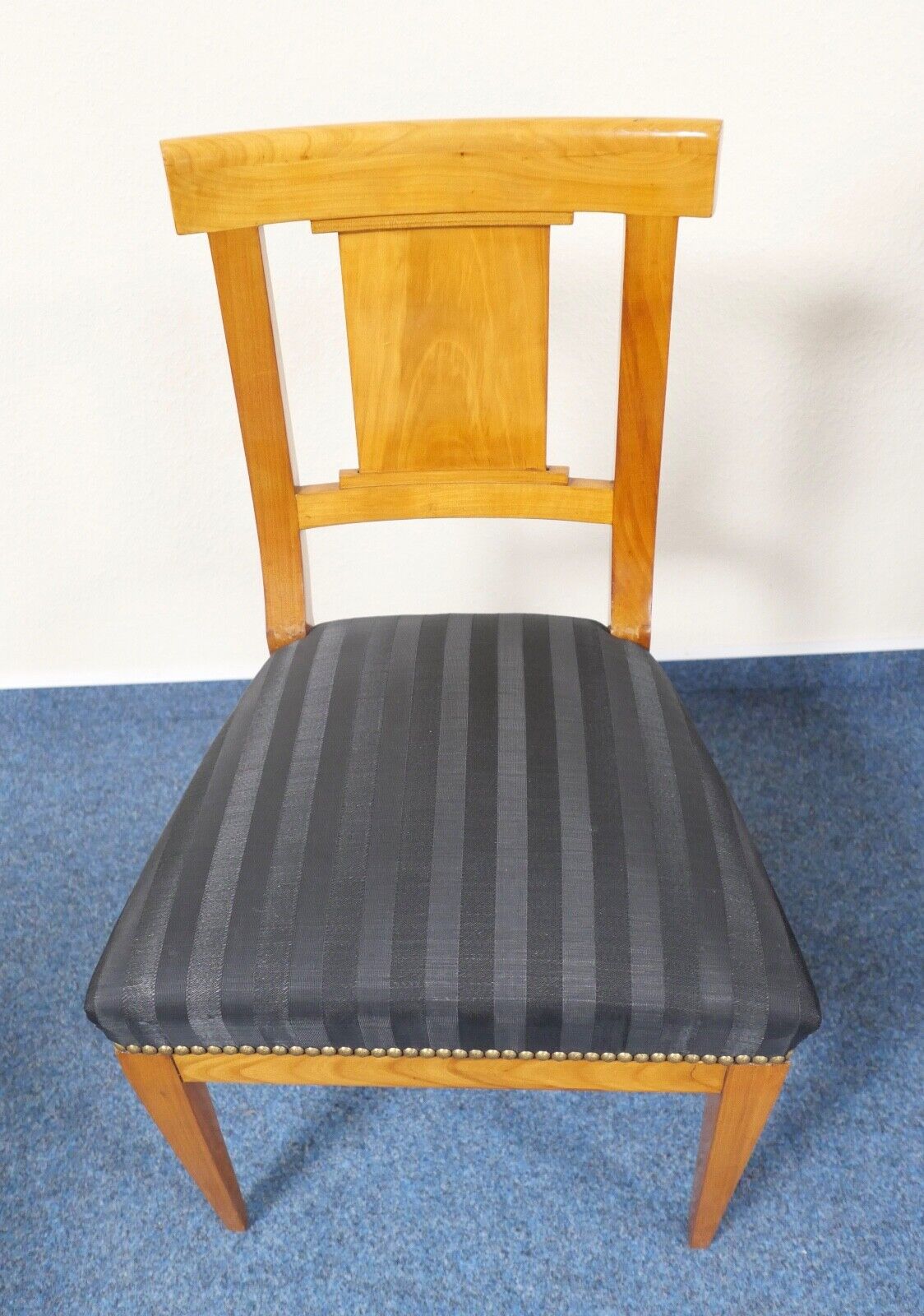 NEUwertig Original Biedermeier um 1820 Holzstuhl Stuhl Sessel Mohair Kirschbaum - Antikhandel-Stuttgart