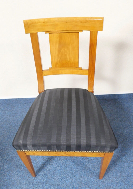 NEUwertig Original Biedermeier um 1820 Holzstuhl Stuhl Sessel Mohair Kirschbaum - Antikhandel-Stuttgart