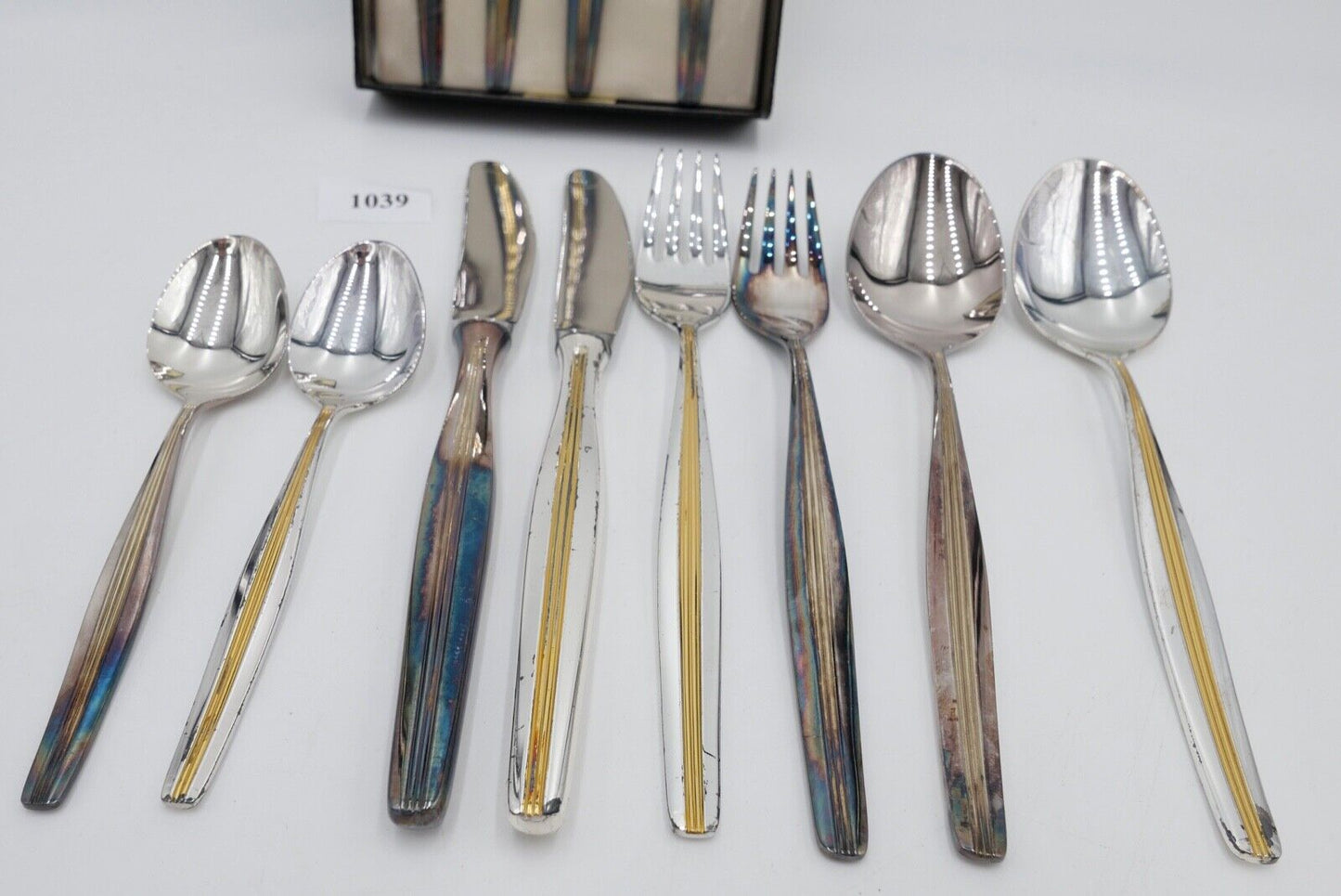 - NEU - OVP 12 Teile AUERHAHN LARISSA EXQUISIT Gold Dekor 90er Silber vergoldet - Antikhandel-Stuttgart