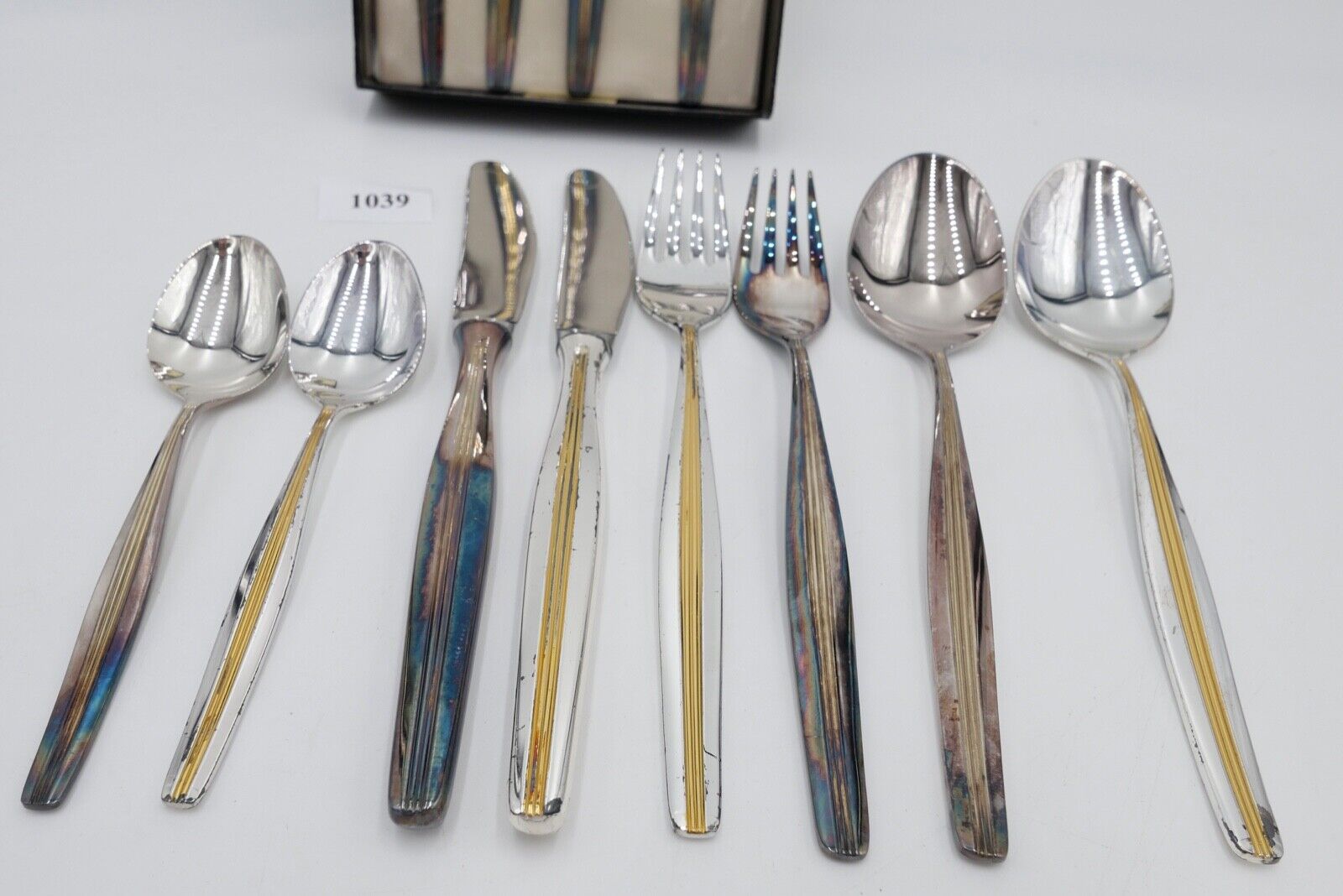 - NEU - OVP 12 Teile AUERHAHN LARISSA EXQUISIT Gold Dekor 90er Silber vergoldet - Antikhandel-Stuttgart