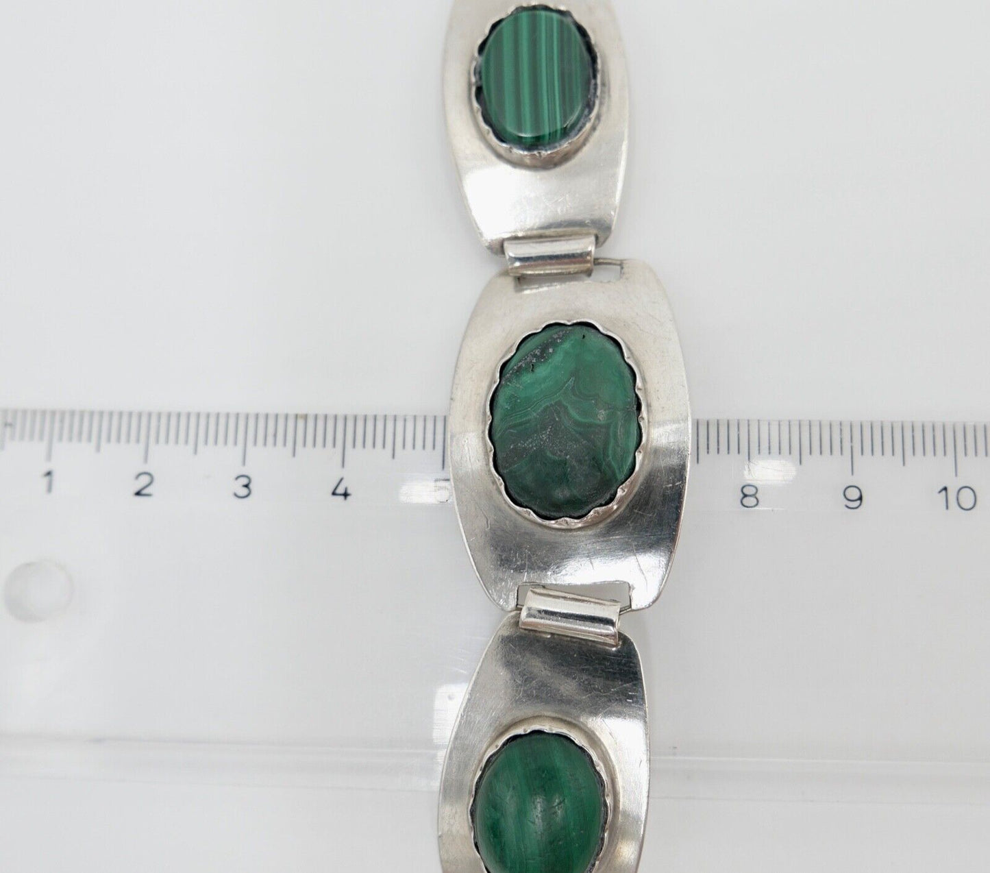 Malachit Armband Silber 800 Gliederarmband A. Eichapfel Weissenfels Weißenfels - Antikhandel-Stuttgart