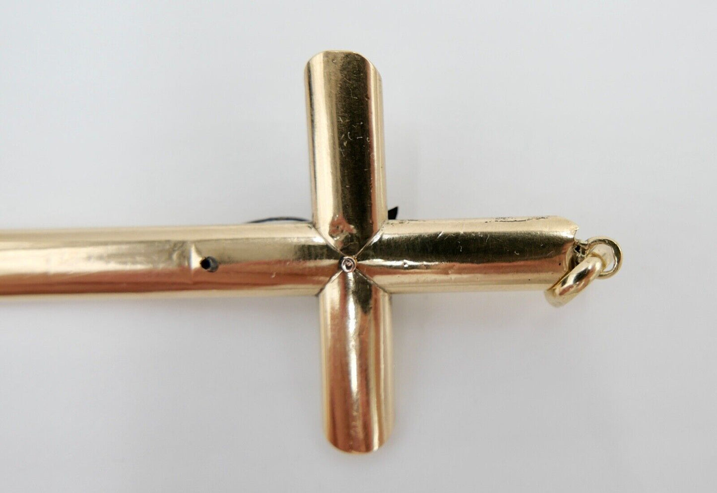 filigraner antiker Kreuzanhänger Kreuz 585 / 14K Rotgold Gold um 1860 - Antikhandel-Stuttgart