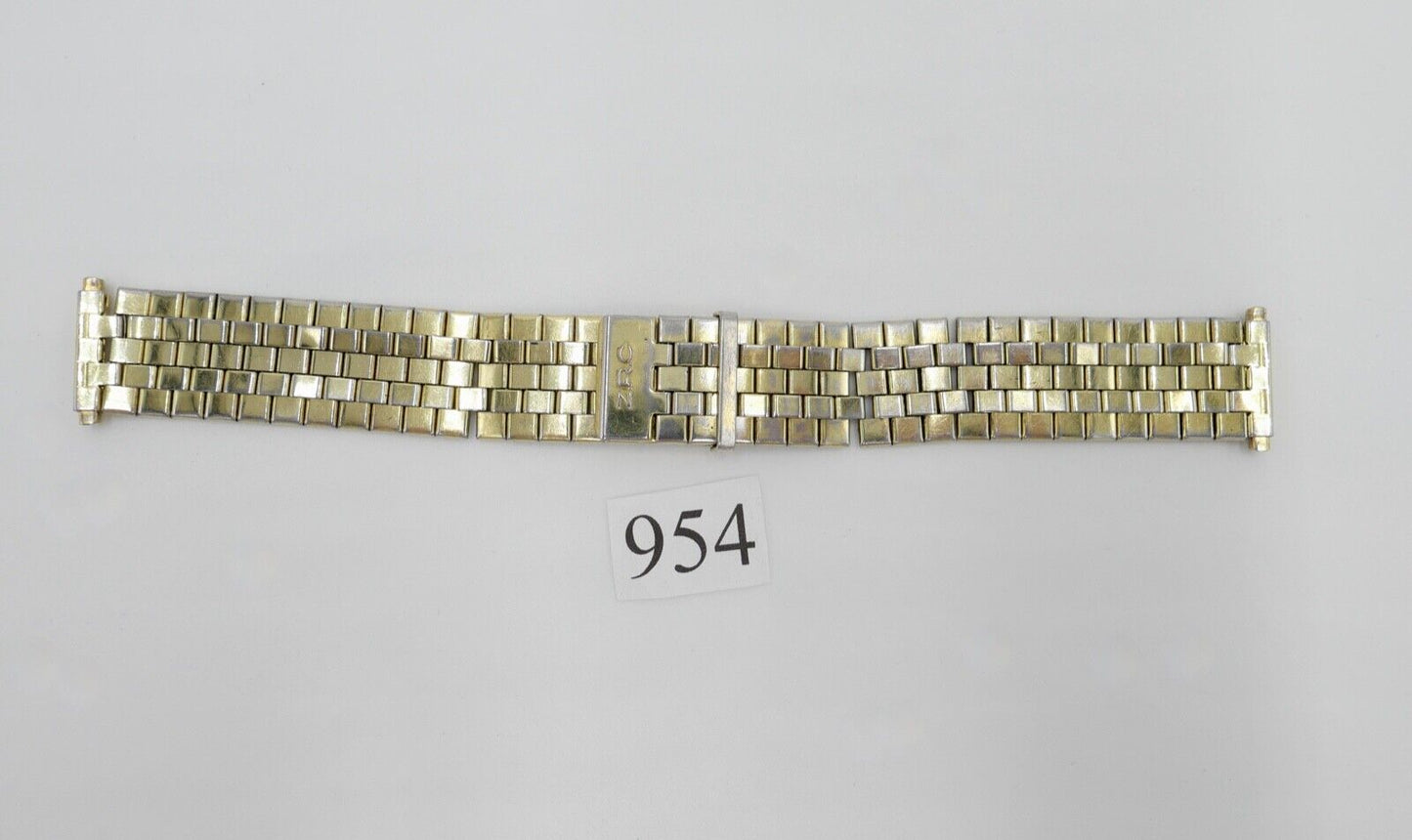 Altes ZRC Edelstahlband 17mm Uhrenband Vintage vergoldet Stretchband - Antikhandel-Stuttgart
