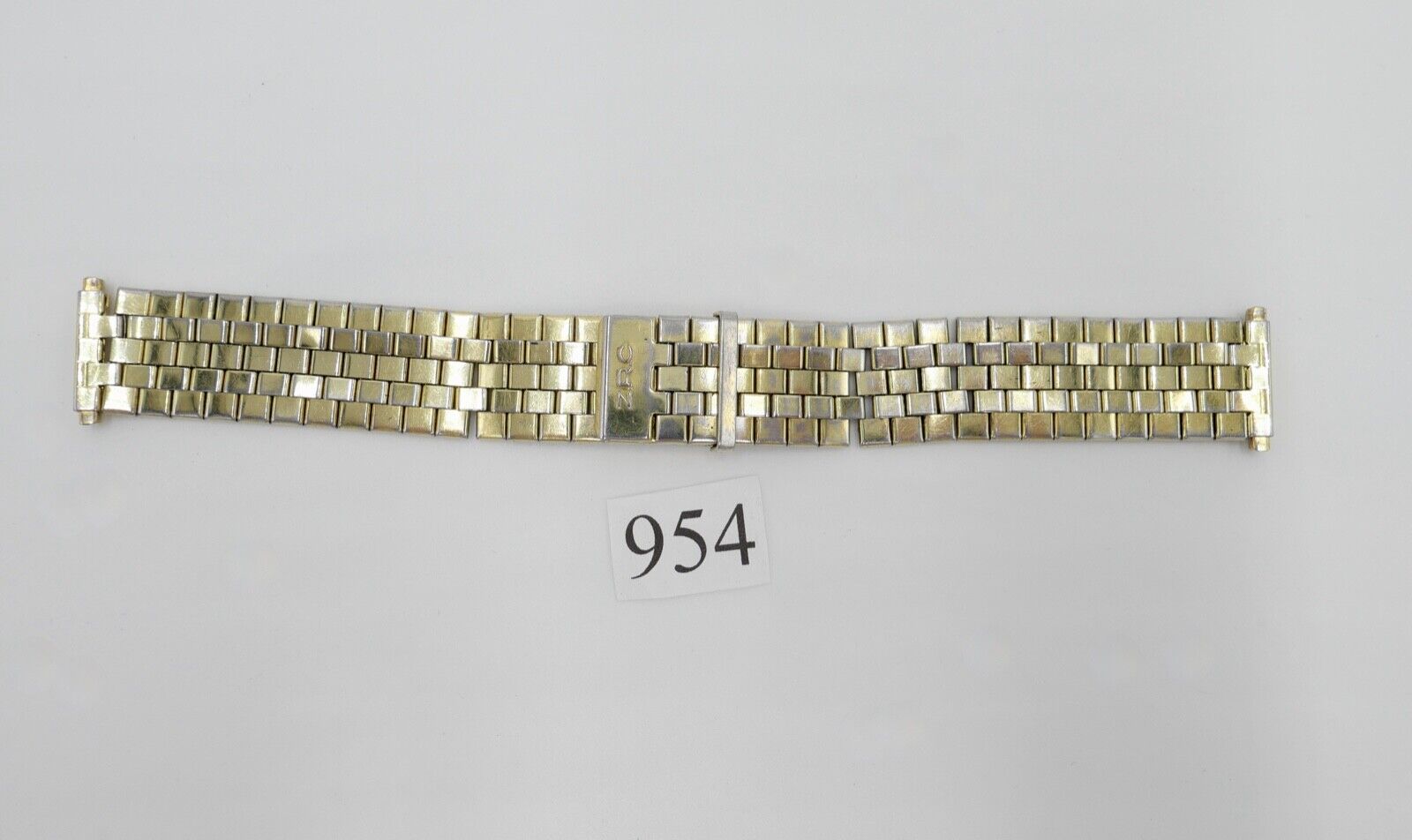 Altes ZRC Edelstahlband 17mm Uhrenband Vintage vergoldet Stretchband - Antikhandel-Stuttgart