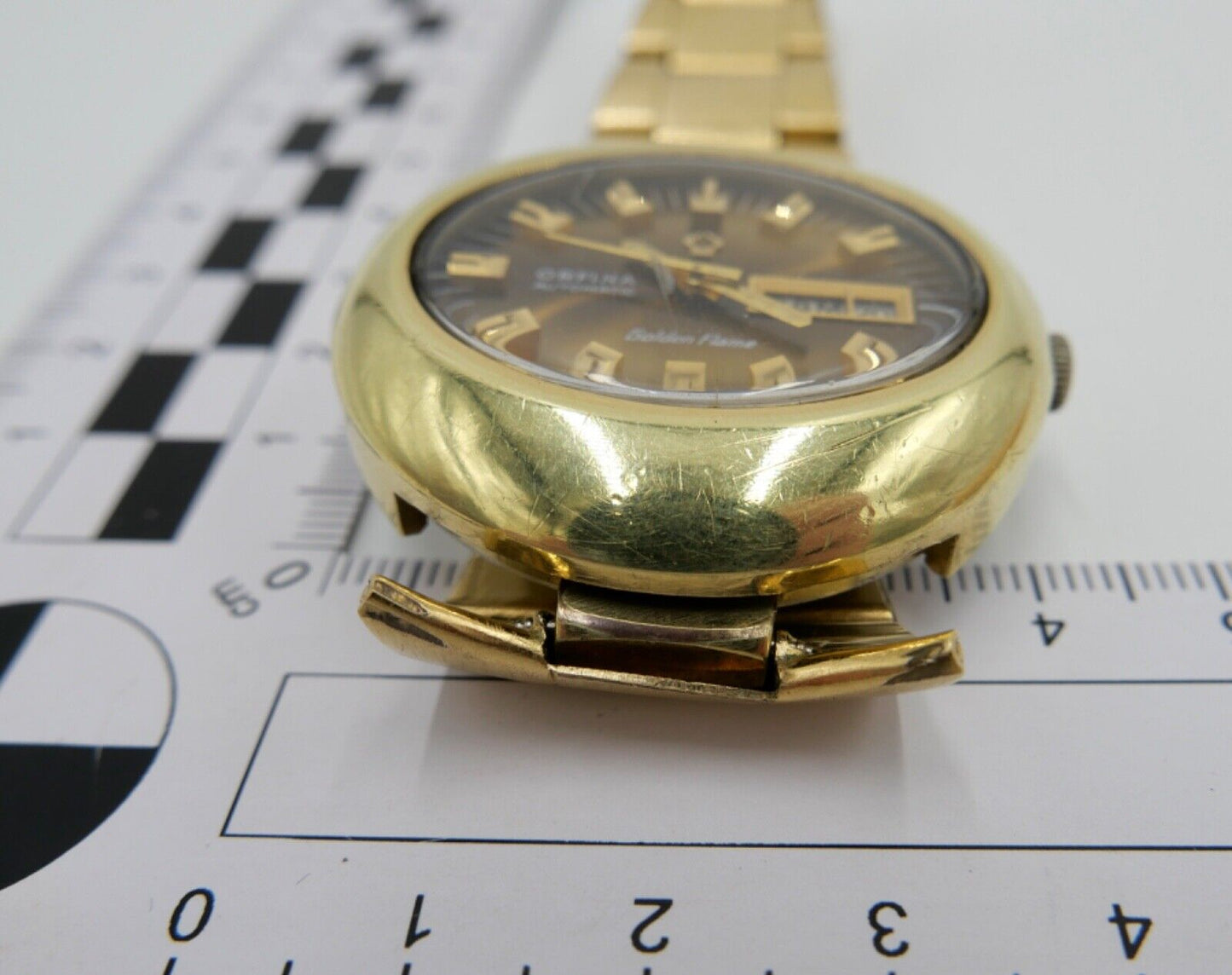 ORFINA " Golden Flame " Automatic Herren Armbanduhr Gold 40,2 mm ETA 2790 - Antikhandel-Stuttgart