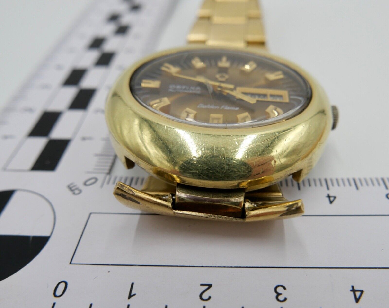 ORFINA " Golden Flame " Automatic Herren Armbanduhr Gold 40,2 mm ETA 2790 - Antikhandel-Stuttgart