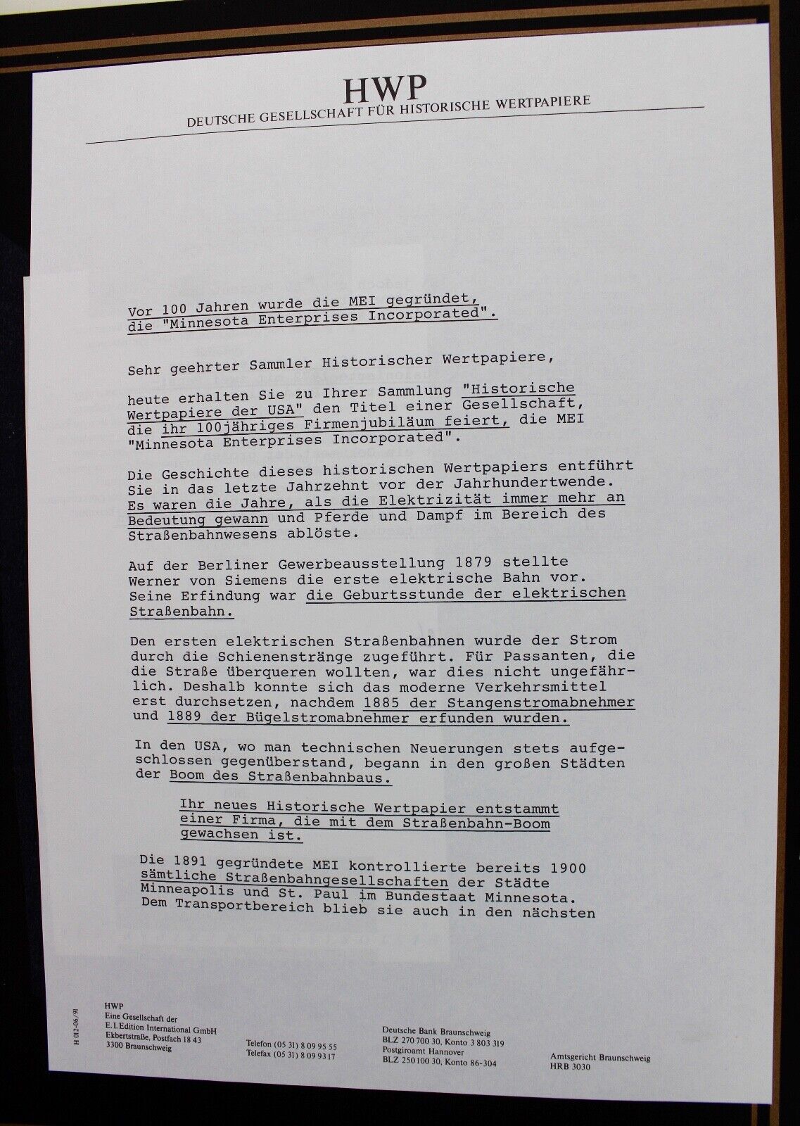 Mei Corporation 1982 alte USA Aktie Stock Certificate 300 Shares - Antikhandel-Stuttgart