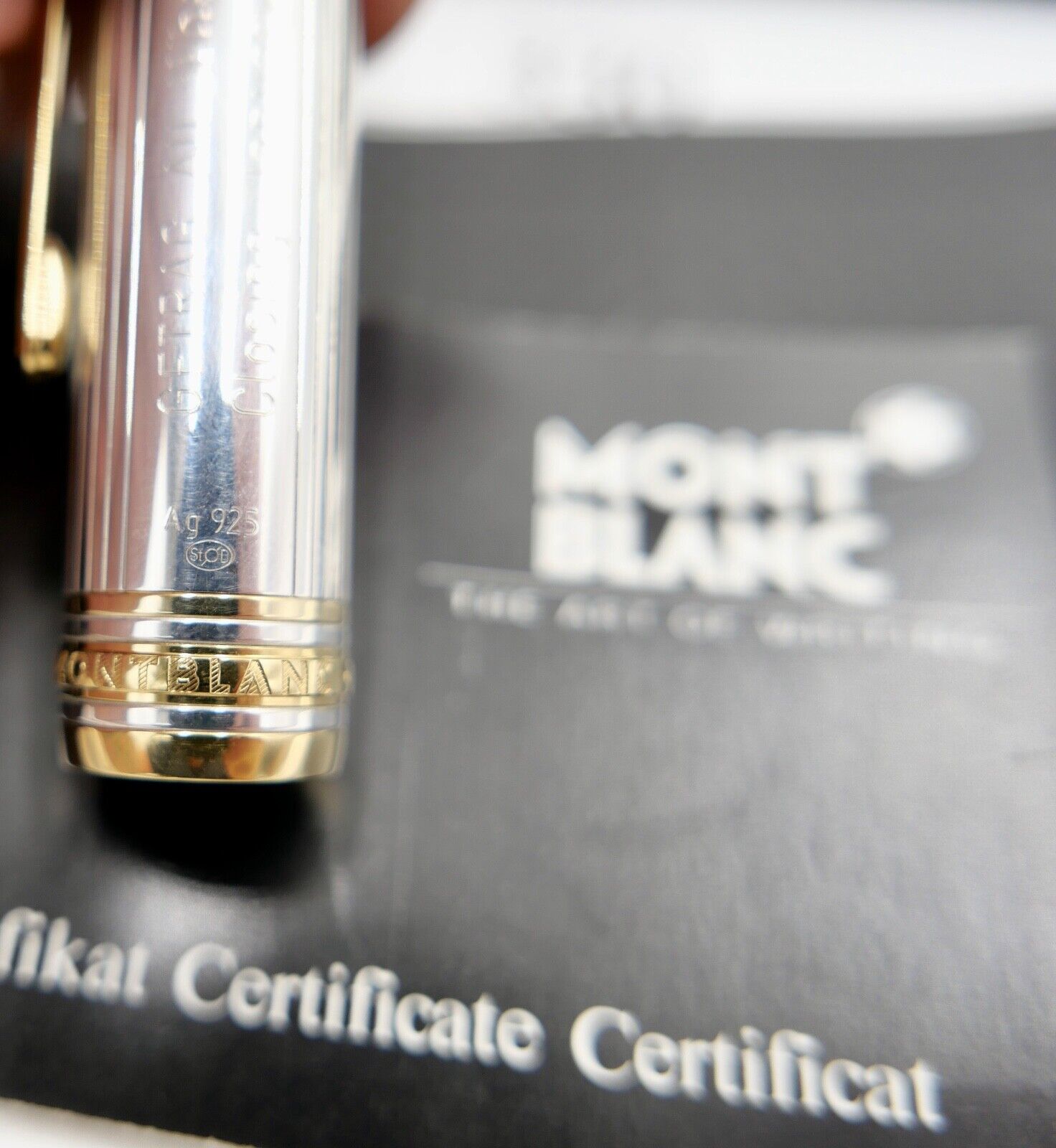 MONTBLANC Kolbenfüller Solitaire Le Grand MEISTERSTÜCK 1468 Silber GETRAG WHEEL - Antikhandel-Stuttgart