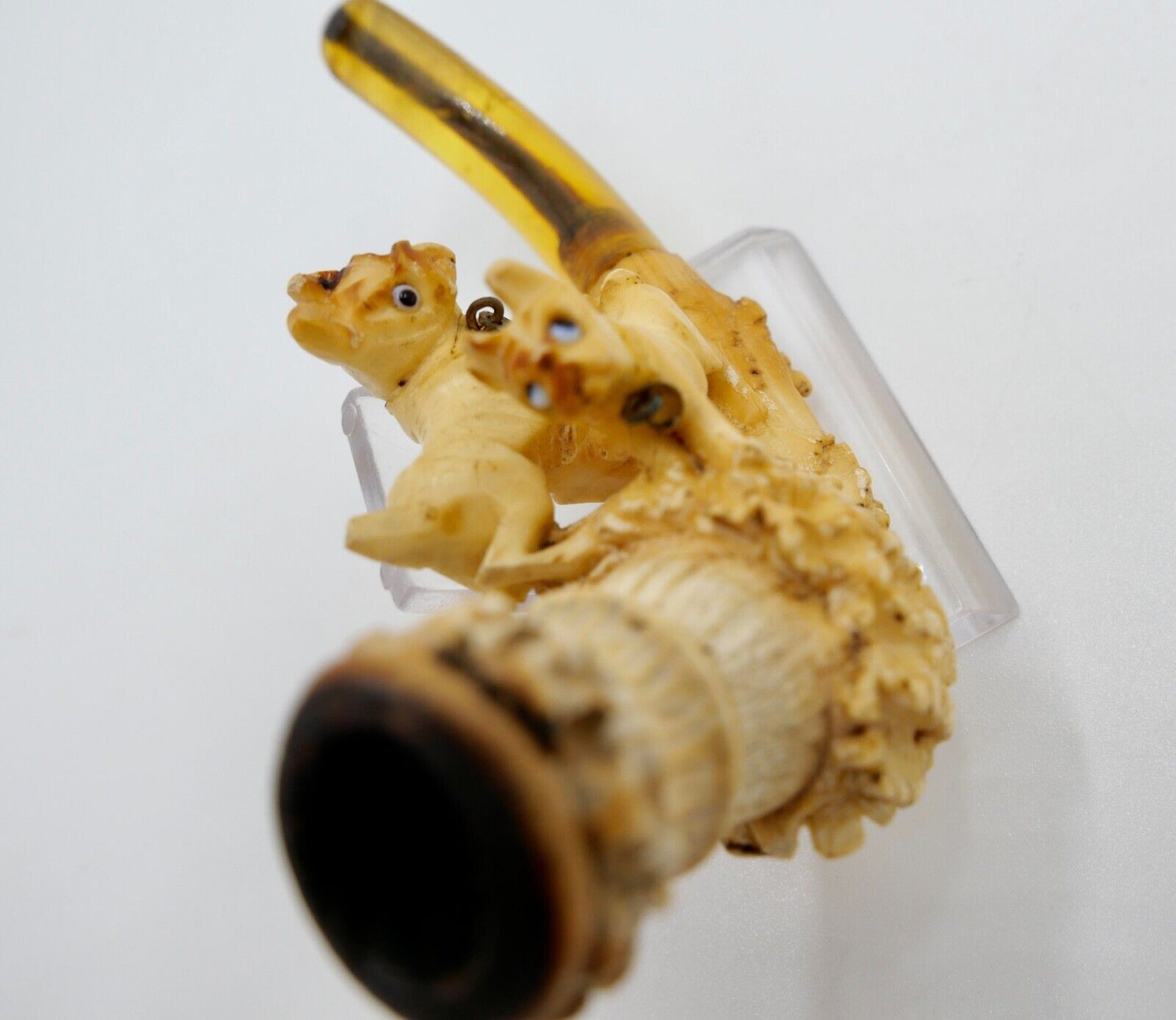 Alt Antike Meerschaumpfeife Pipa Pipe Hundmotiv Pfeife - Antikhandel-Stuttgart