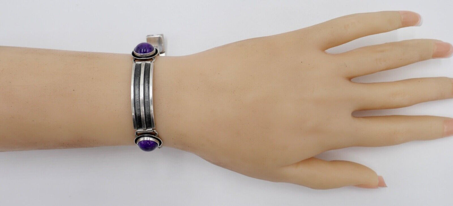 Amethyst 800 Silber Glieder Armband " PERLI " - Antikhandel-Stuttgart