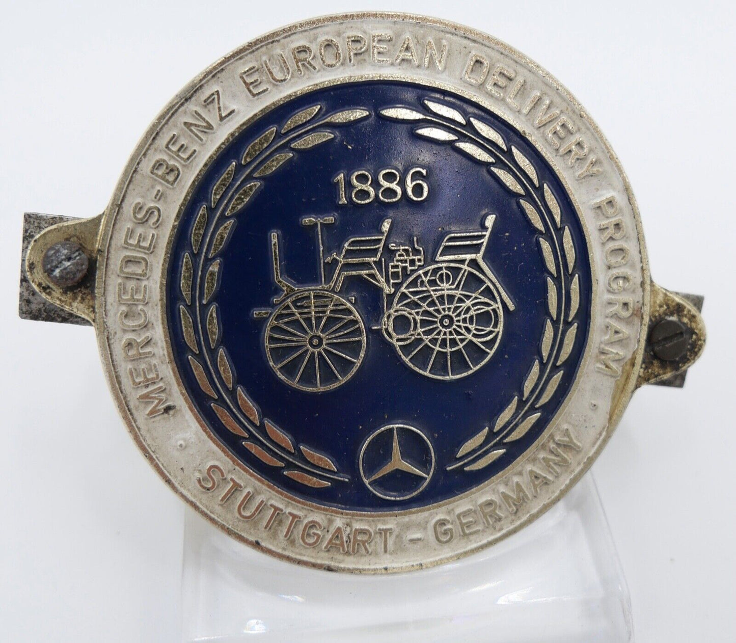 Autoplakette Mercedes-Benz European Delivery Program Stuttgart Germany Pforzheim - Antikhandel-Stuttgart