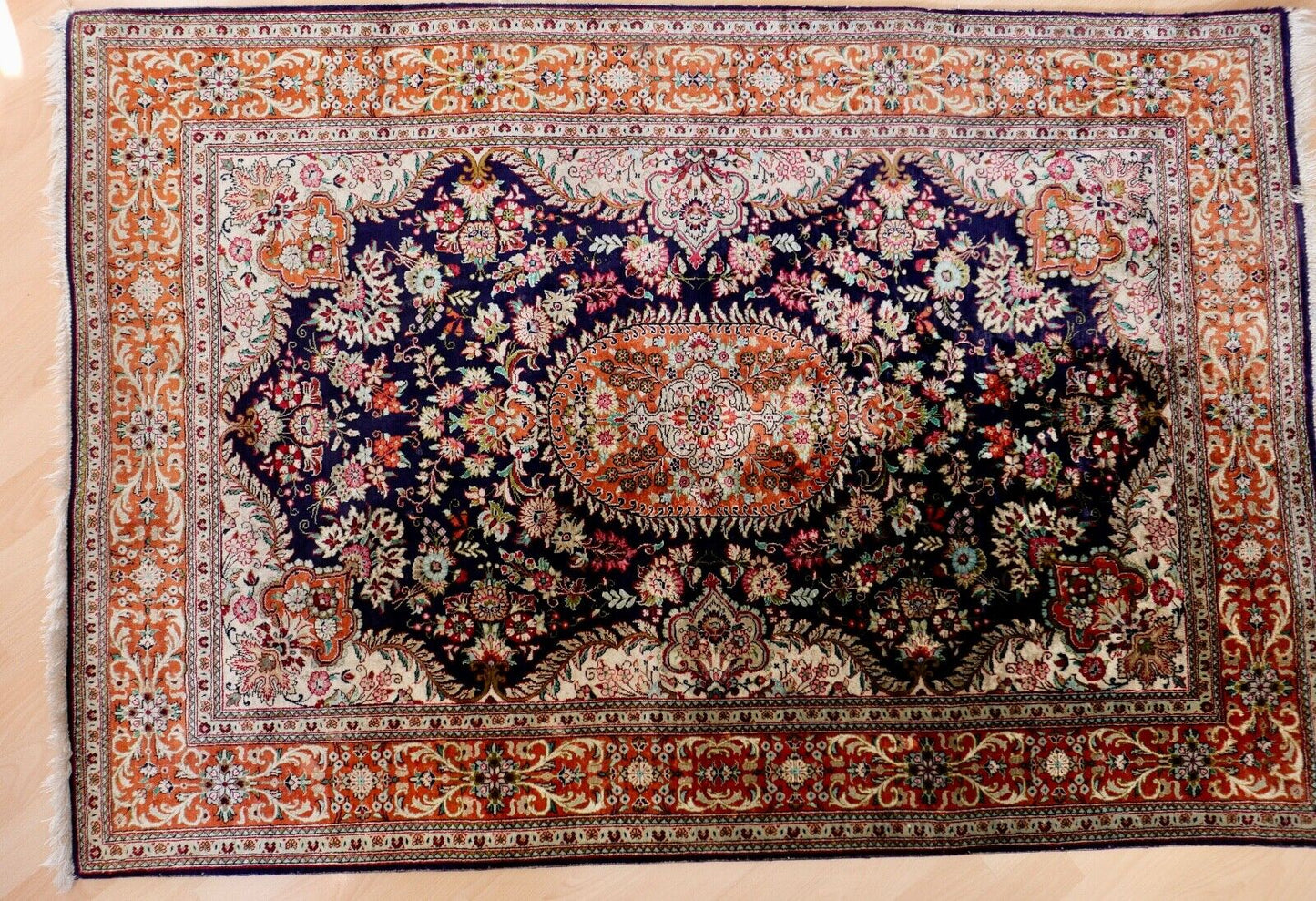 Orientteppich Perserteppich Ghom Seide Handgeknüpft 10x10 KN 152x96cm 1. Mio - Antikhandel-Stuttgart