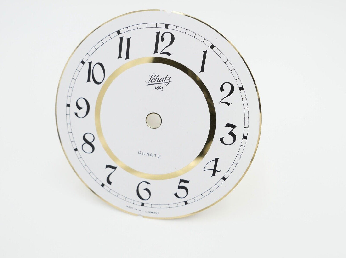 NEU aus Uhrmacherauflösung SCHATZ 1881 Quartz Zifferblatt Ersatzteile Messing - Antikhandel-Stuttgart