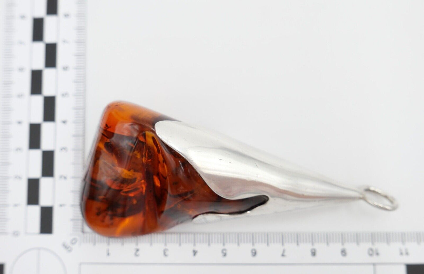 Alter großer Bernstein Anhänger 925 Silber Amber 10,3cm HANDGEFERTIGT - Antikhandel-Stuttgart