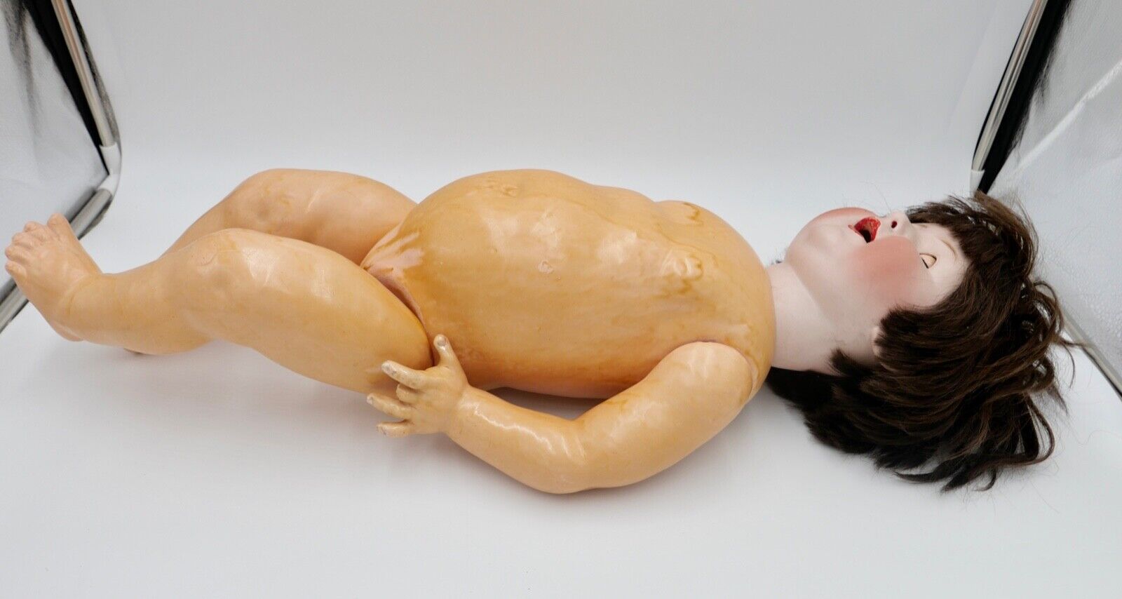 Antike Puppe Porzellan Kopf old doll 66 cm made in Germany Schlafaugen - Antikhandel-Stuttgart