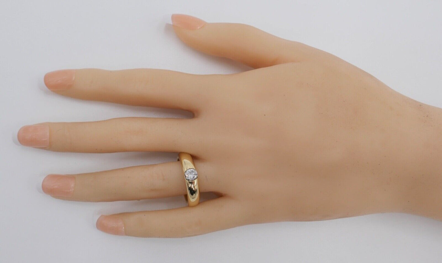 Massiver Solitär Gelbgold Damen Brillant Ring 0,46 Ct 750 18K Gr.59 SI - E - Antikhandel-Stuttgart